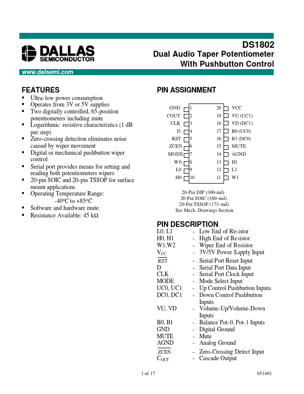 DS1802 Dallas Semiconducotr