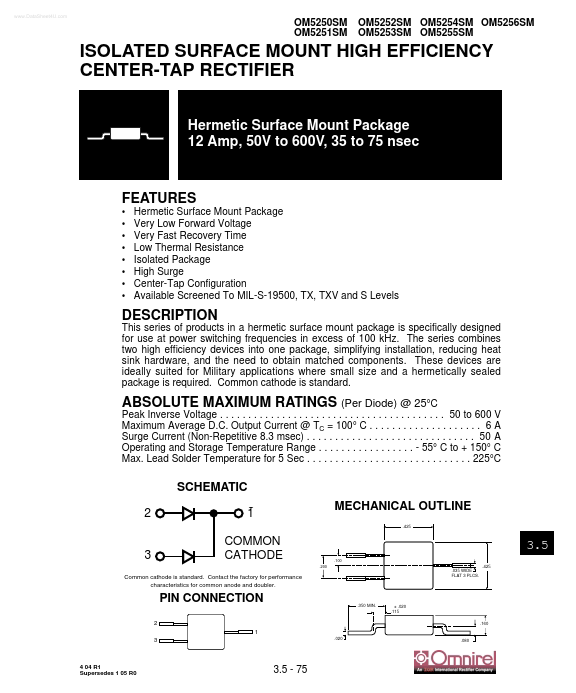 <?=OM5250SM?> डेटा पत्रक पीडीएफ
