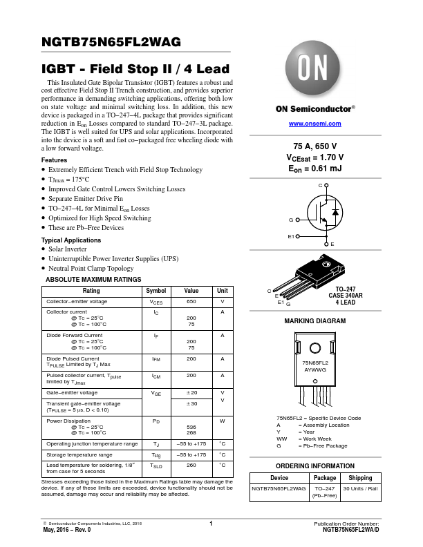 NGTB75N65FL2WAG