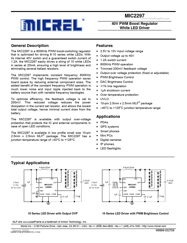 MIC2297 Micrel Semiconductor