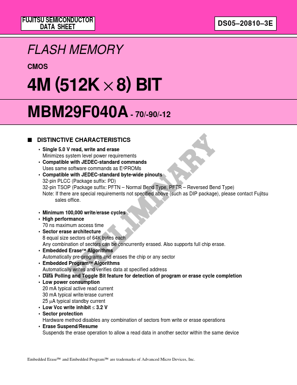 MBM29F040A-90 Fujitsu