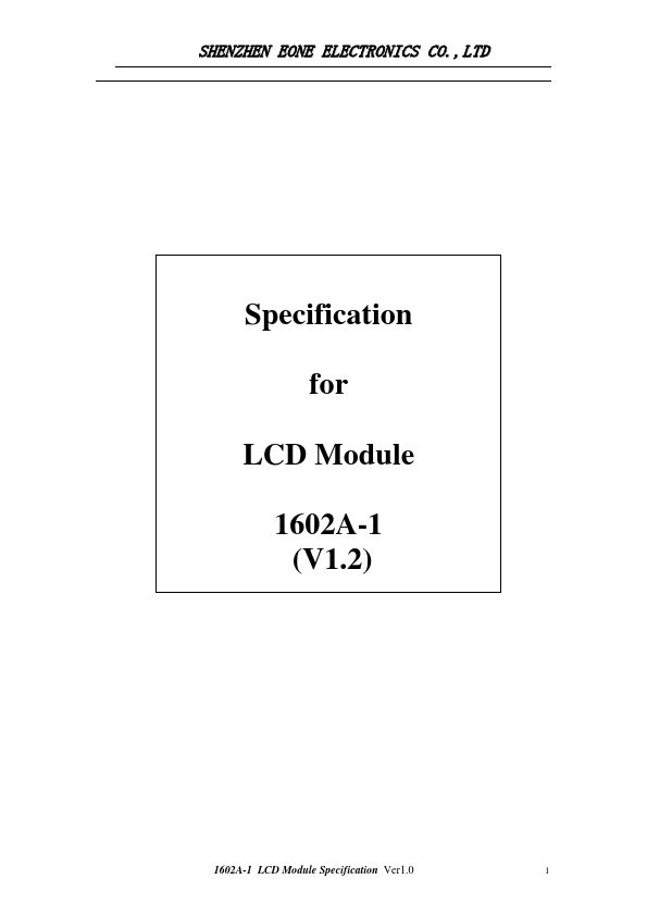 <?=LCD-1602A?> डेटा पत्रक पीडीएफ