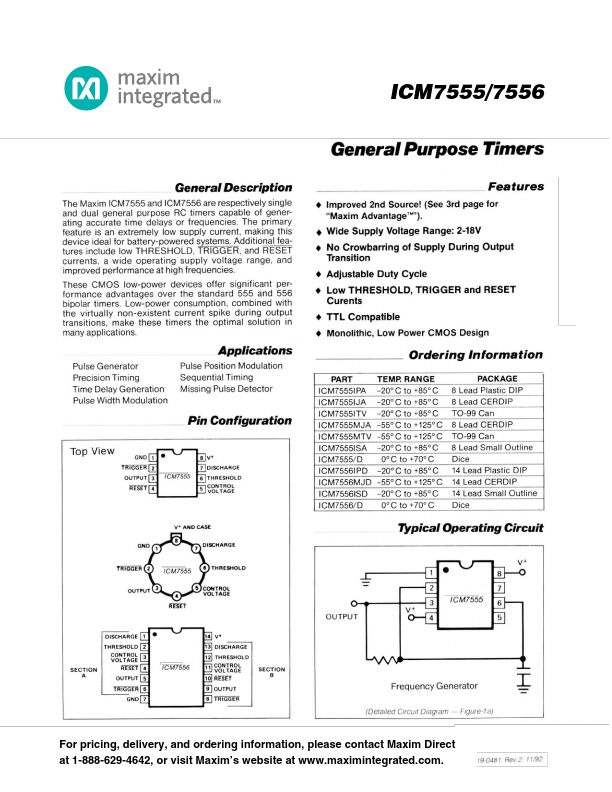 ICM7556 Maxim