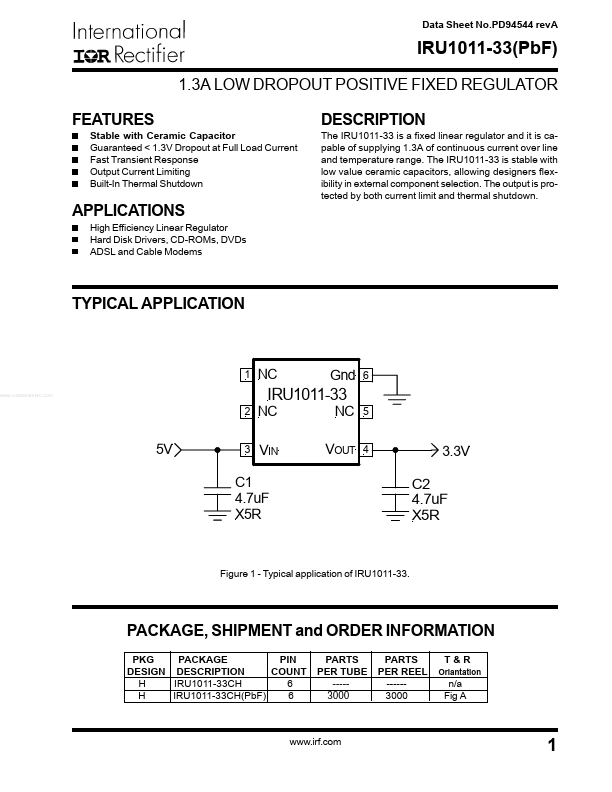 IRU1011-33PBF International Rectifier