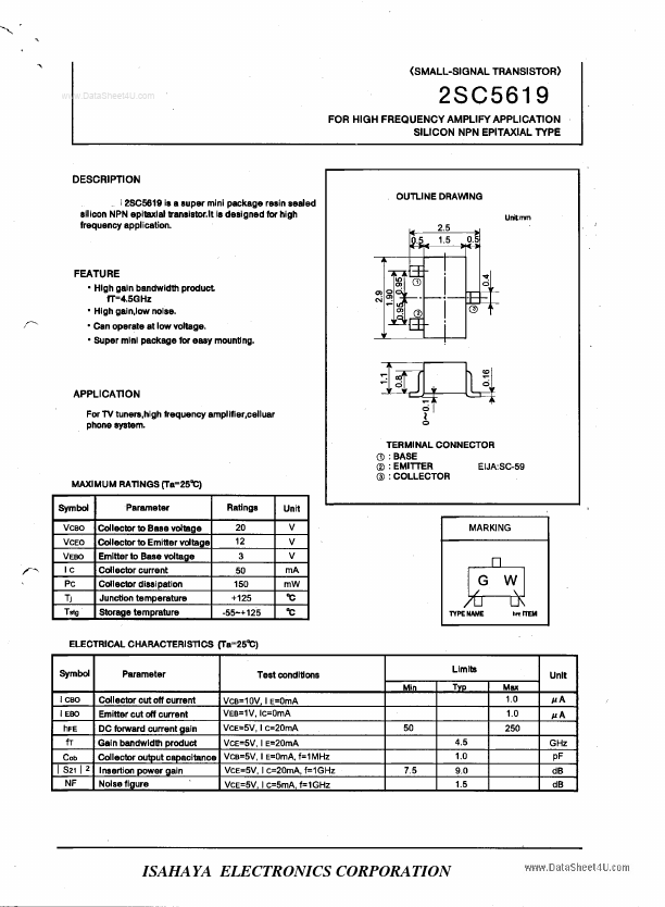 2SC5619 Isahaya Electronics