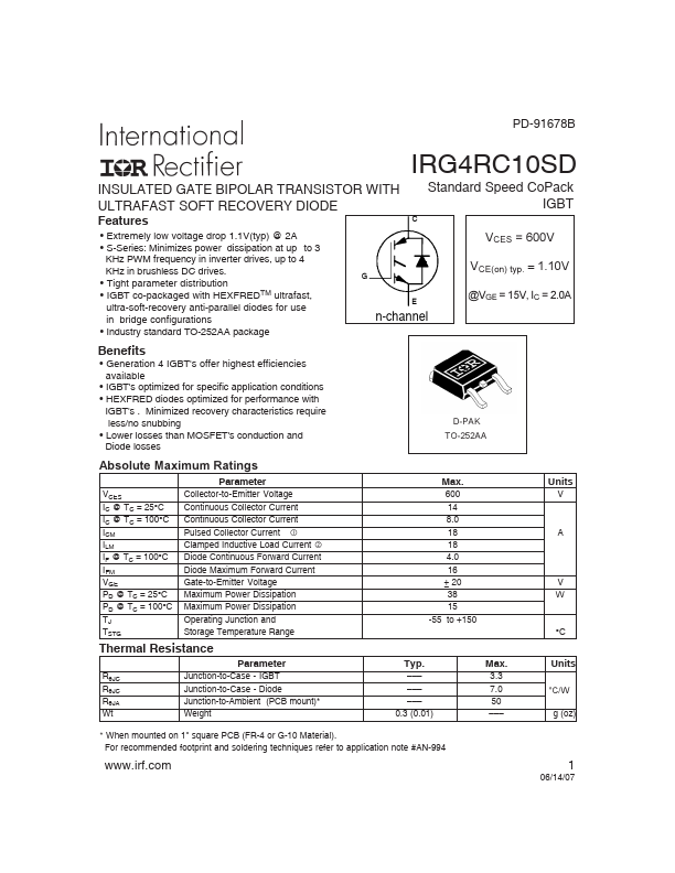 IRG4RC10SD International Rectifier