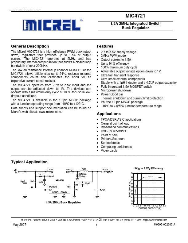 MIC4721 Micrel Semiconductor