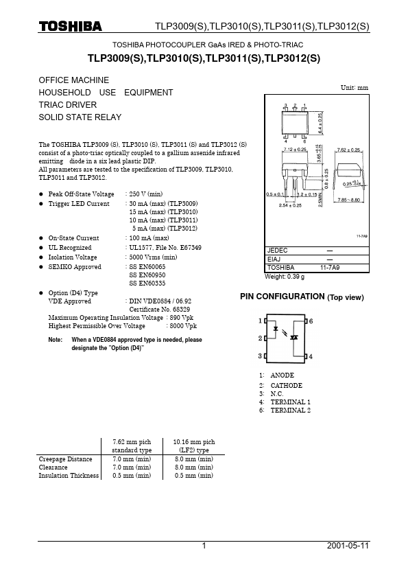 TLP3012 Toshiba Semiconductor