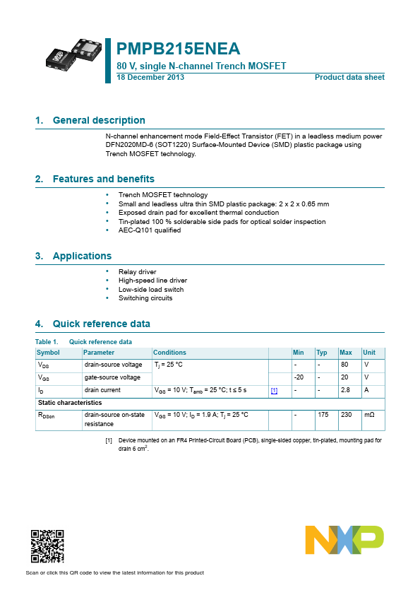 PMPB215ENEA NXP