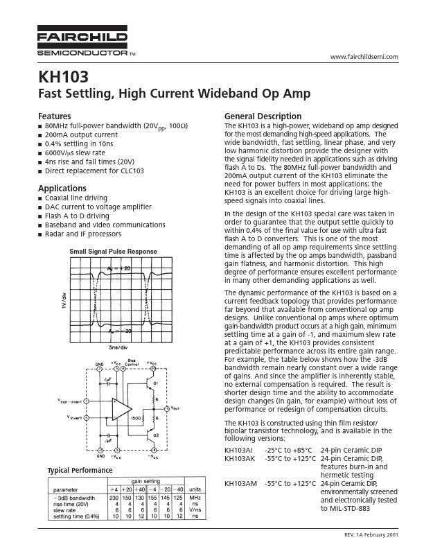 KH103 Fairchild Semiconductor