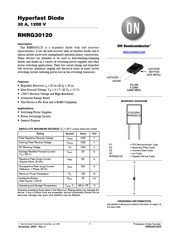 RHRG30120 ON Semiconductor