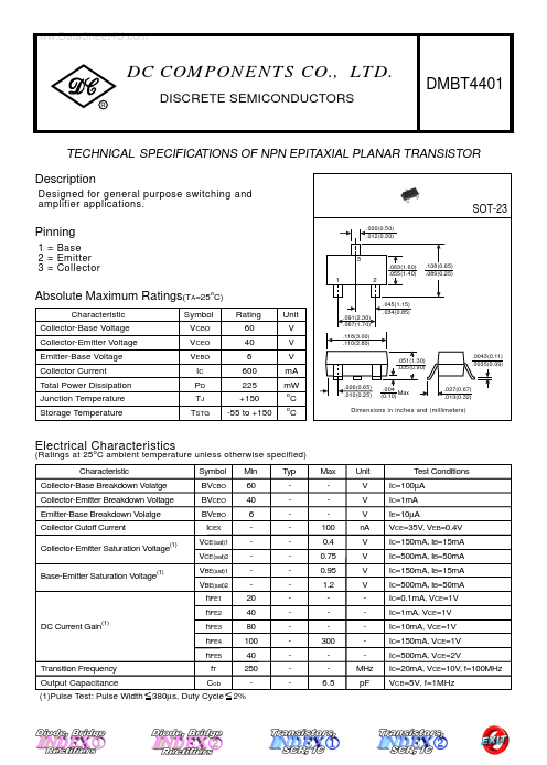 DMBT4401 Dc Components