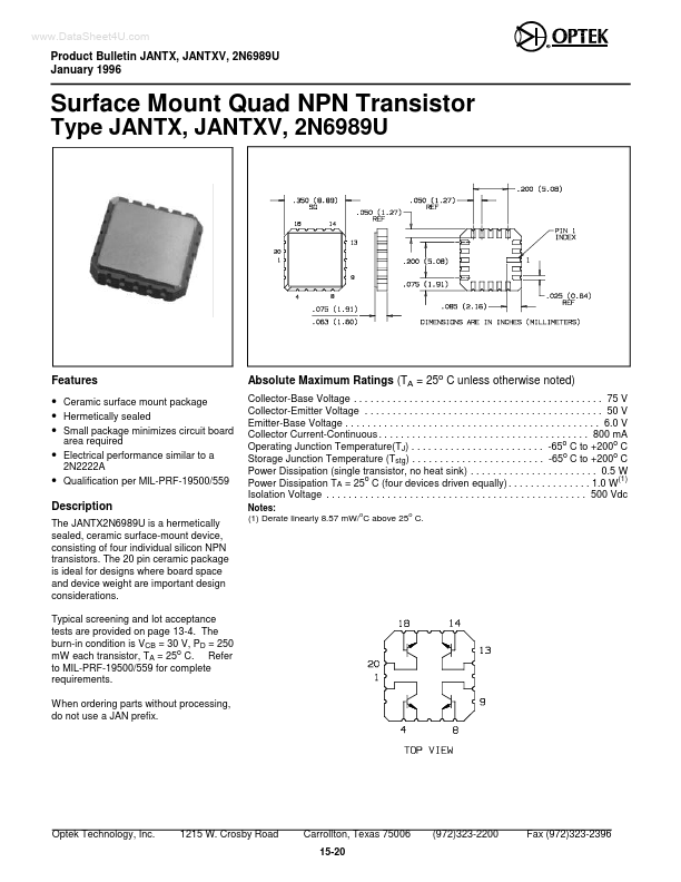 JANTX OPTEK Technologies