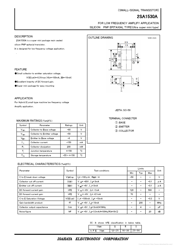 2SA1530A Isahaya Electronics
