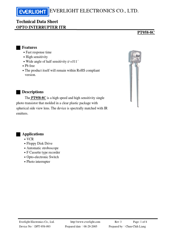 <?=PT958-8C?> डेटा पत्रक पीडीएफ