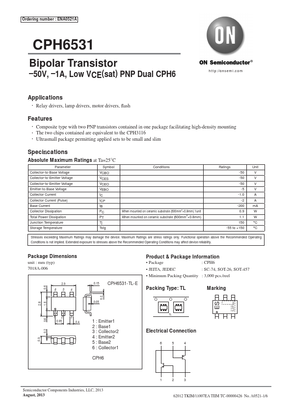 CPH6531 ON Semiconductor