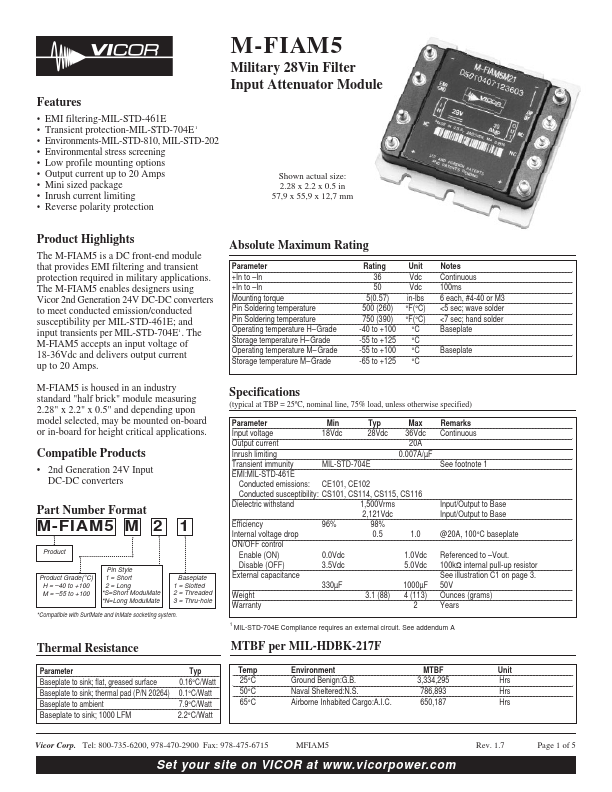 M-FIAM5H13 Vicor Corporation