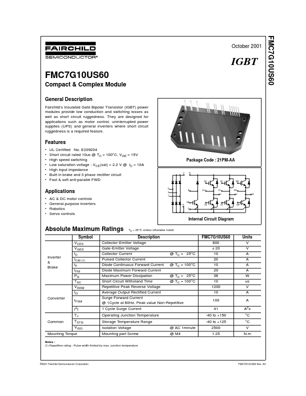 <?=FMC7G10US60?> डेटा पत्रक पीडीएफ