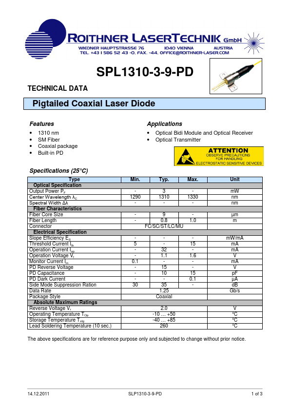 <?=SPL1310-3-9-PD?> डेटा पत्रक पीडीएफ