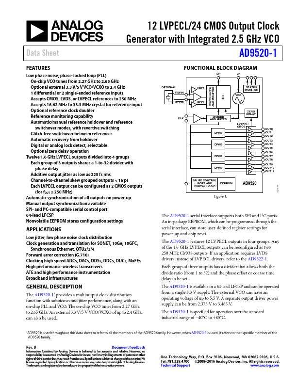AD9520-1 Analog Devices