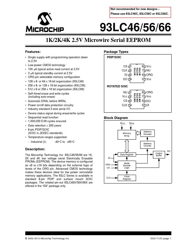 93LC46 Microchip Technology