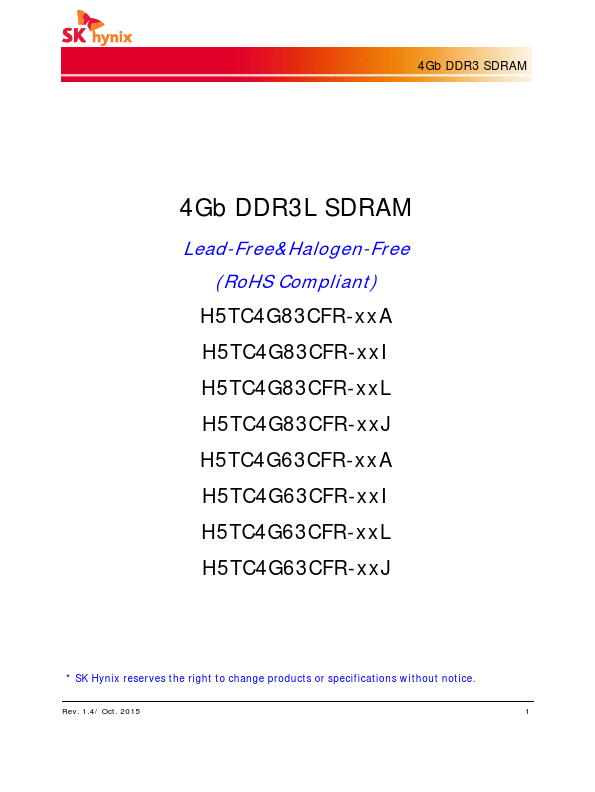 H5TC4G63CFR-xxL SK Hynix