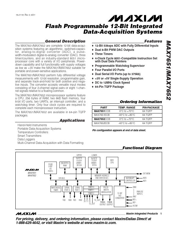 <?=MAX7651?> डेटा पत्रक पीडीएफ