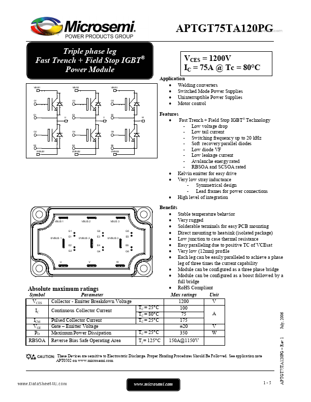 APTGT75TA120PG