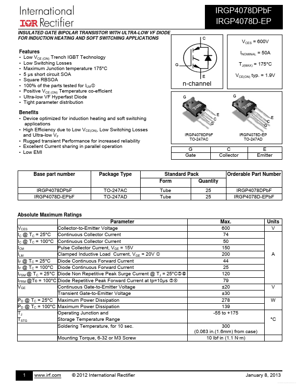 IRGP4078D-EPBF