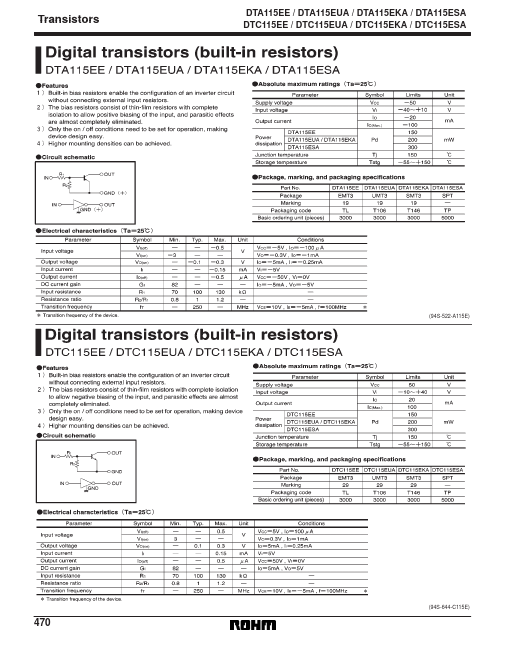 <?=DTA115?> डेटा पत्रक पीडीएफ