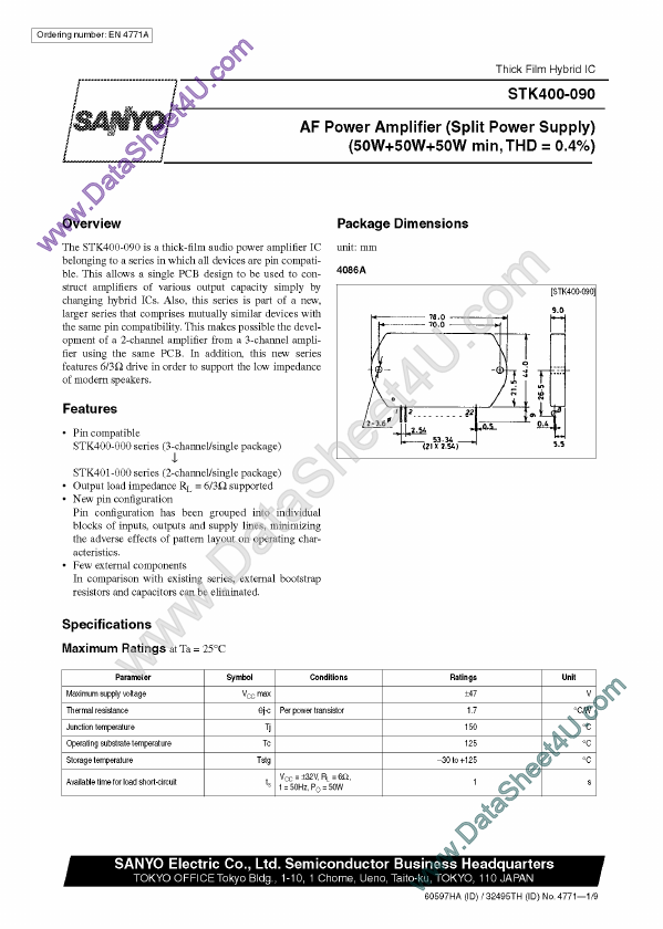 <?=STK400-090?> डेटा पत्रक पीडीएफ