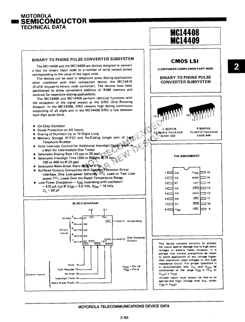 MC14409 Motorola