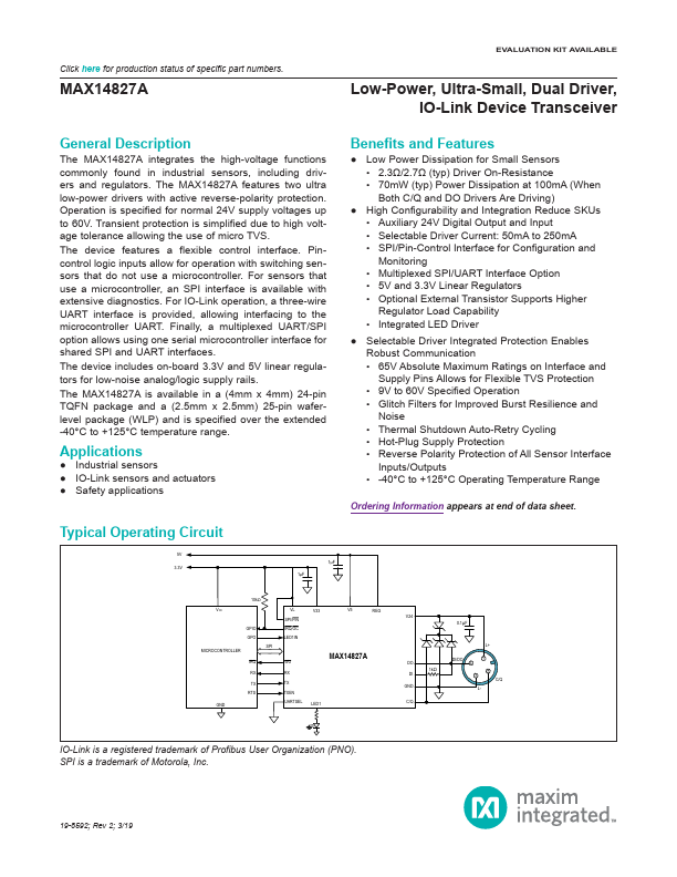 MAX14827A Maxim Integrated