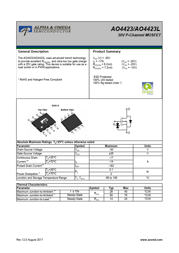 AO4423L Alpha & Omega Semiconductors