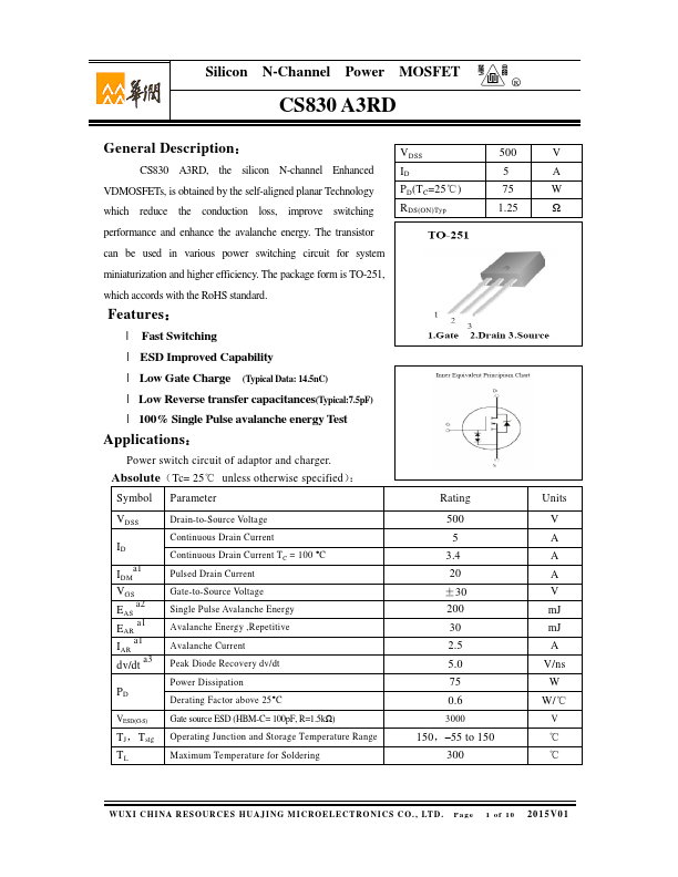CS830A3RD Huajing Microelectronics