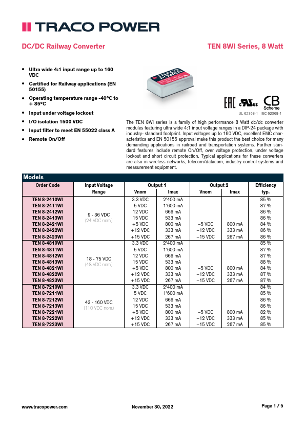 TEN8-2413WI TRACO