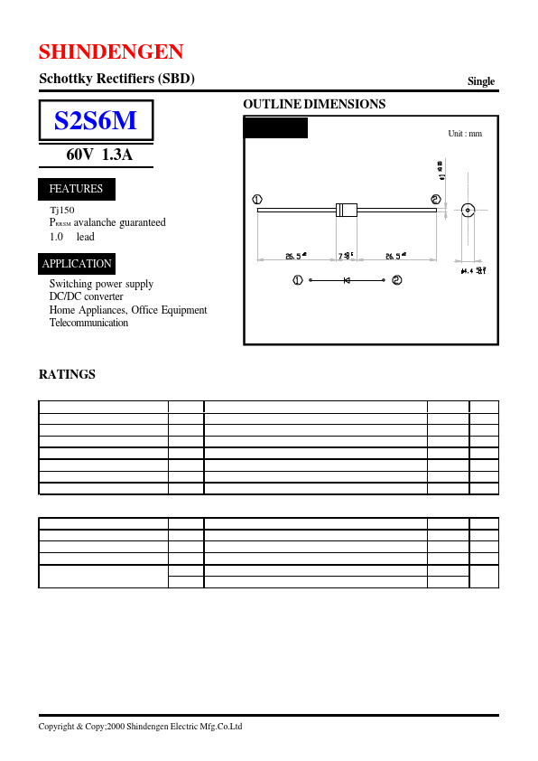 S2S6M Shindengen Electric Mfg.Co.Ltd