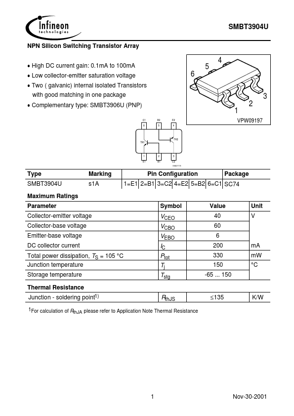 SMBT3904U Infineon Technologies AG