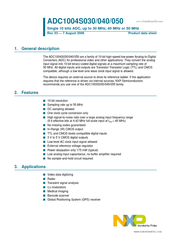 ADC1004S040 NXP Semiconductors