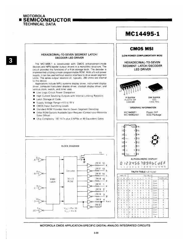 MC14495-1 Motorola
