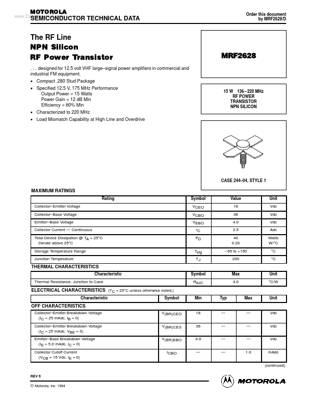 <?=MRF2628?> डेटा पत्रक पीडीएफ