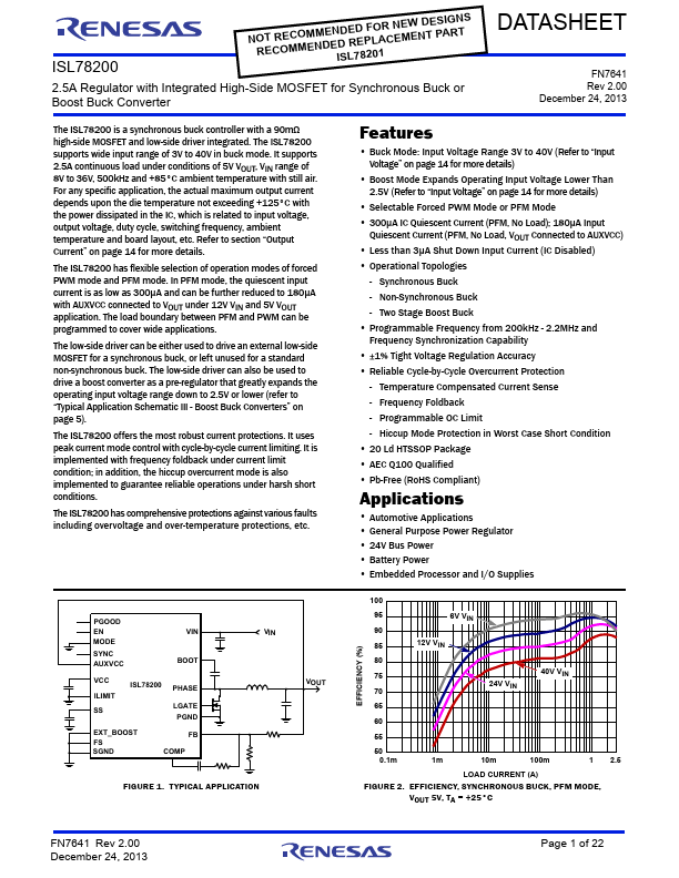 ISL78200 Renesas