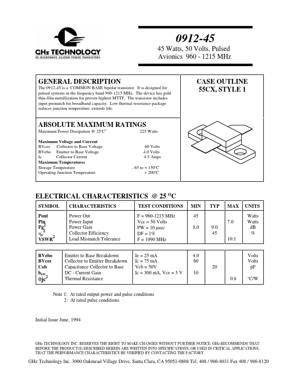 0912-45 GHz Technology