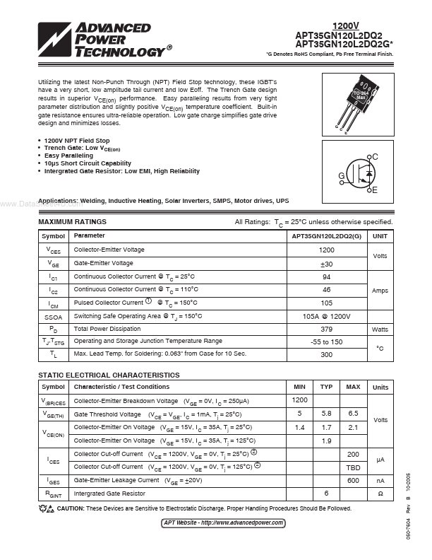 APT35GN120L2DQ2 Advanced Power Technology