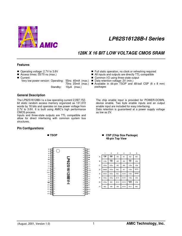 LP62S16128B-I AMIC Technology