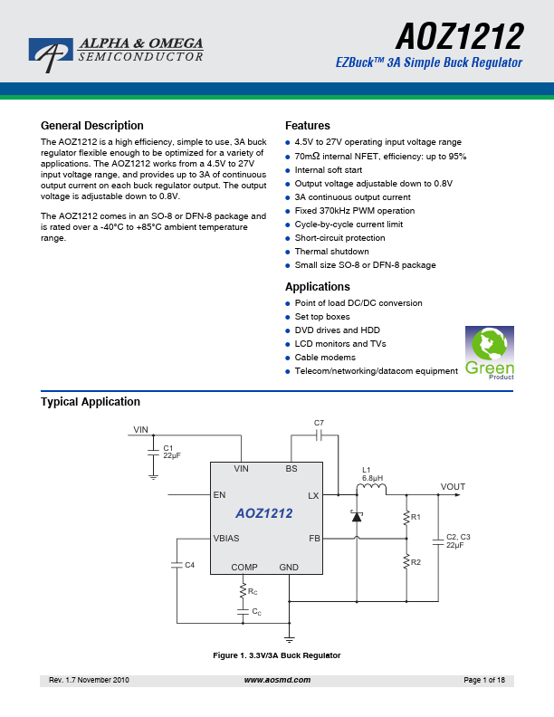 AOZ1212 Alpha & Omega Semiconductors