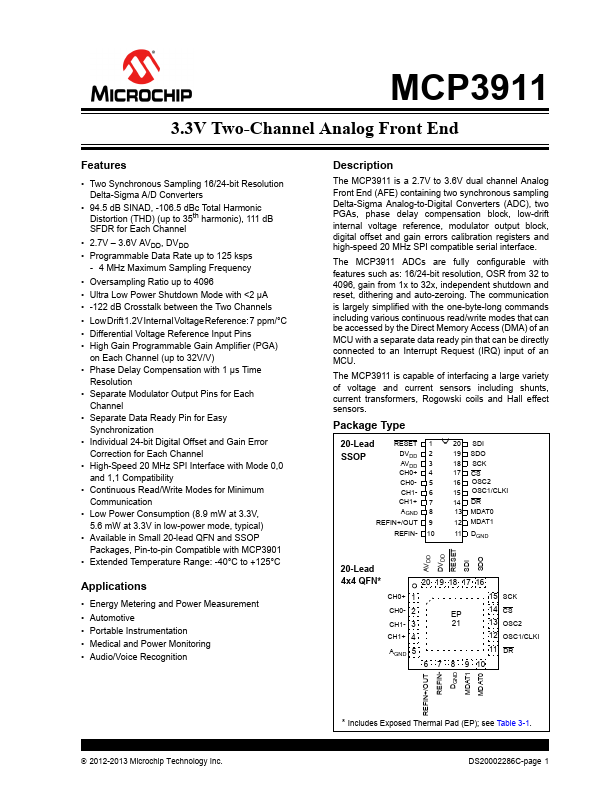 MCP3911 Microchip