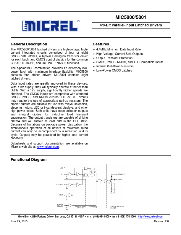 MIC5800 Micrel Semiconductor