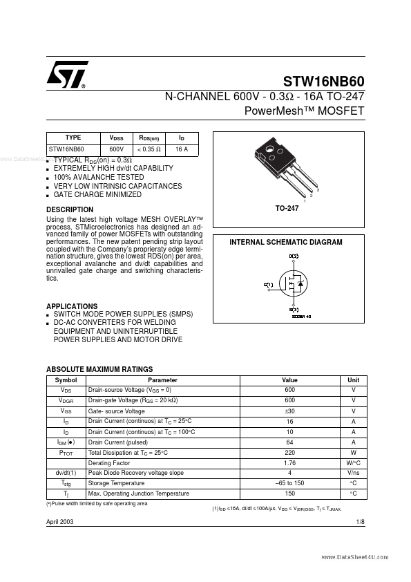 STW16NB60