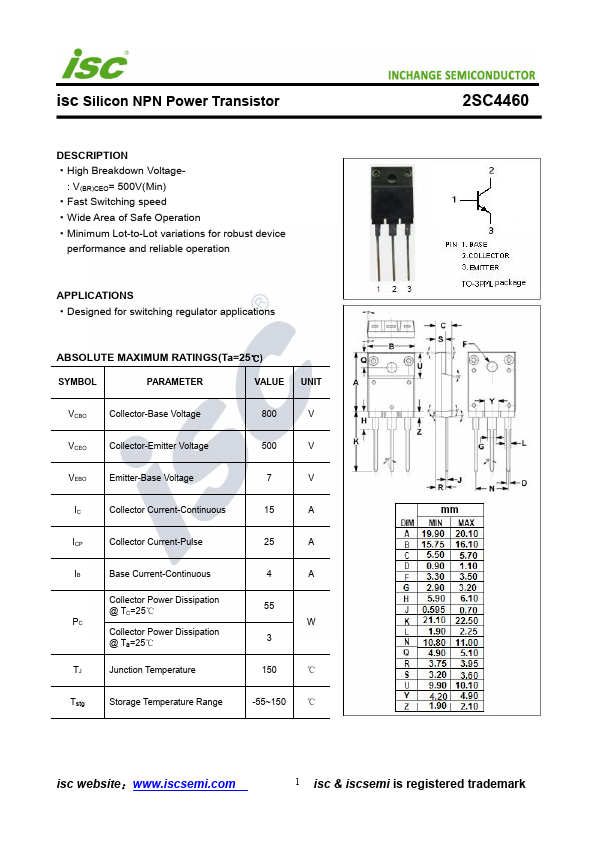 2SC4460 Inchange Semiconductor